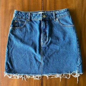 Topshop high waisted denim skirt - size 8 (tall)